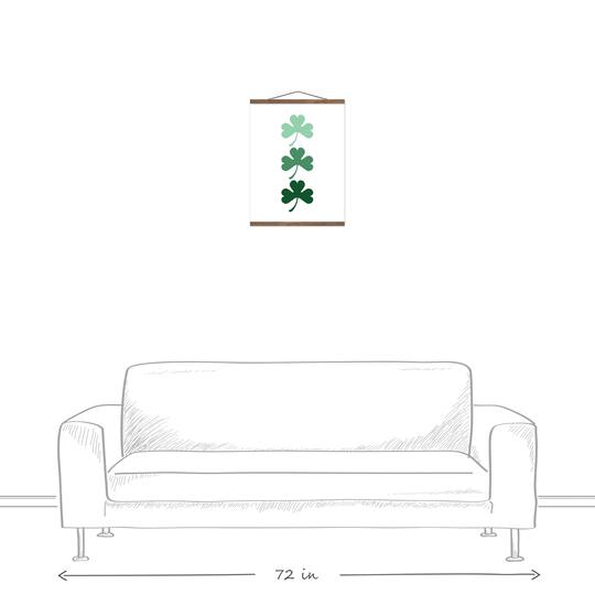 Ombre Shamrock Hanging Canvas 16" x 20" Teak Hanging Canvas